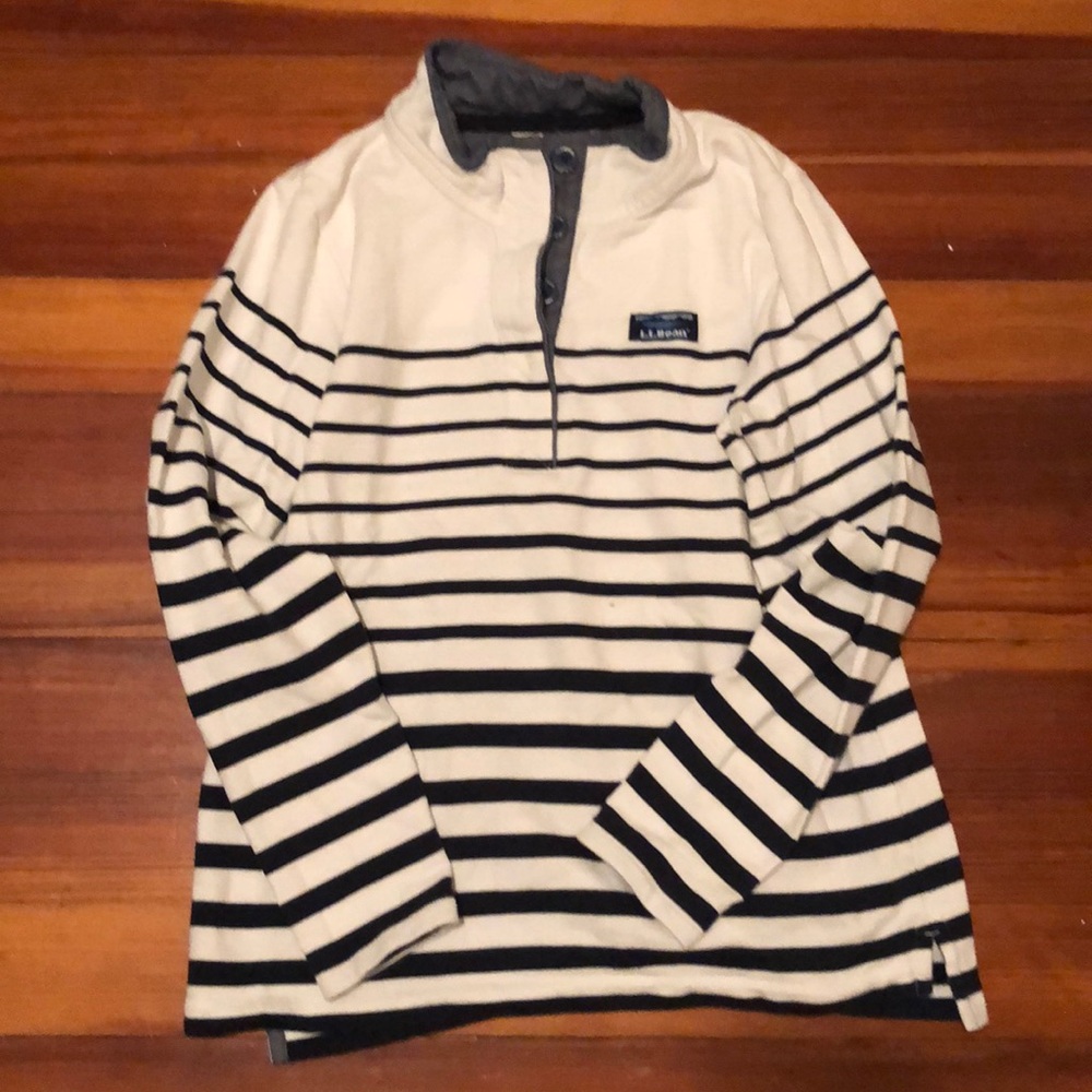 LL Bean striped cotton rugby